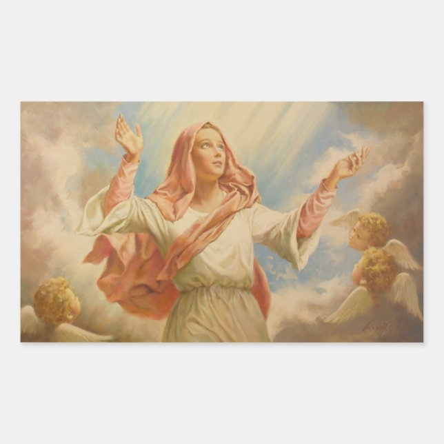 Sticker Rectangulaire Assomption de Vierge Marie (Devant)