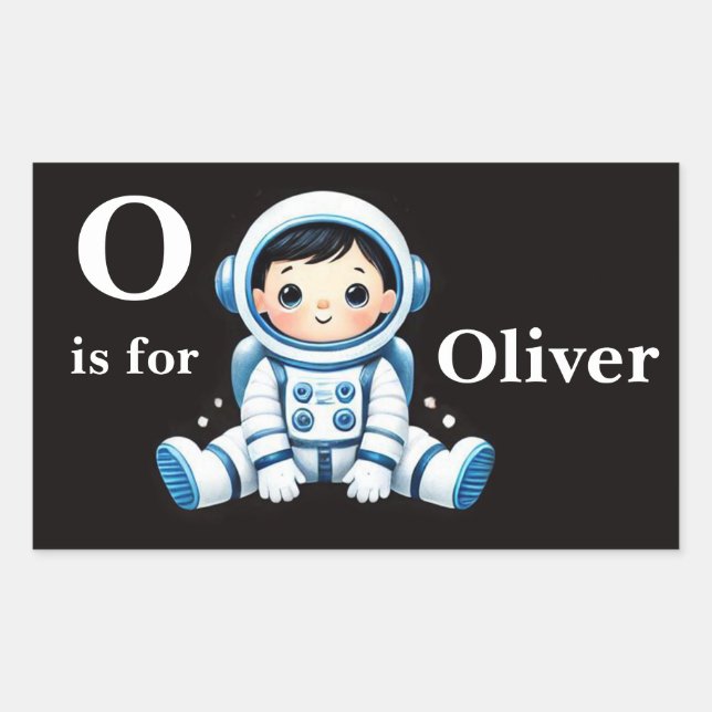 Sticker Rectangulaire Astronaute sur mesure (Devant)