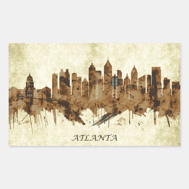 Sticker Rectangulaire Atlanta Georgia Cityscape (Devant)