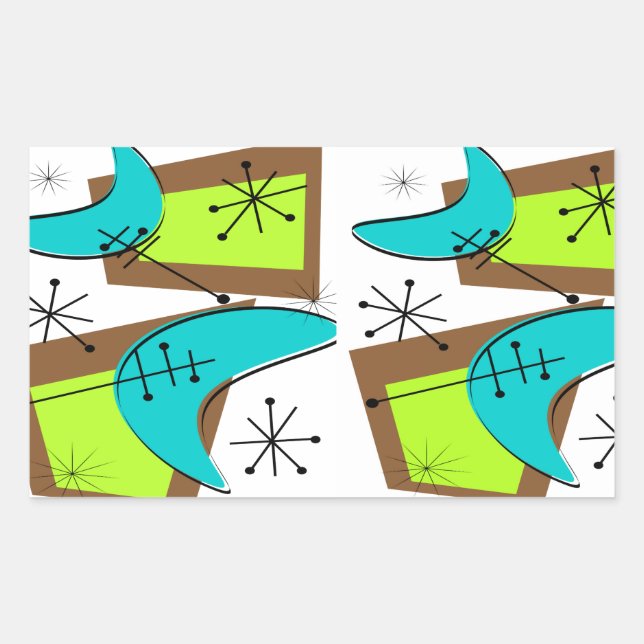 Sticker Rectangulaire Atomic Era Inspecred Boomerang (Devant)