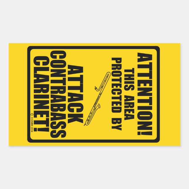 Sticker Rectangulaire Attaquer la clarinette de contrebande (Devant)