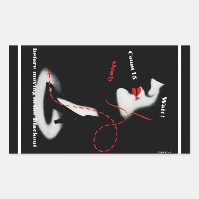 Sticker Rectangulaire Attendez ~ avant de passer à l'arrêt (Devant)