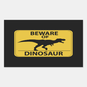 Sticker Rectangulaire Attention aux dinosaures