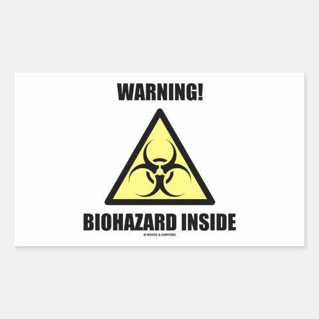 Sticker Rectangulaire Attention ! Biohazard inside (Devant)
