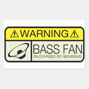 Sticker Rectangulaire Attention Ventilateur de basse !