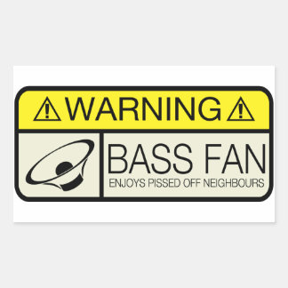 Sticker Rectangulaire Attention Ventilateur de basse !