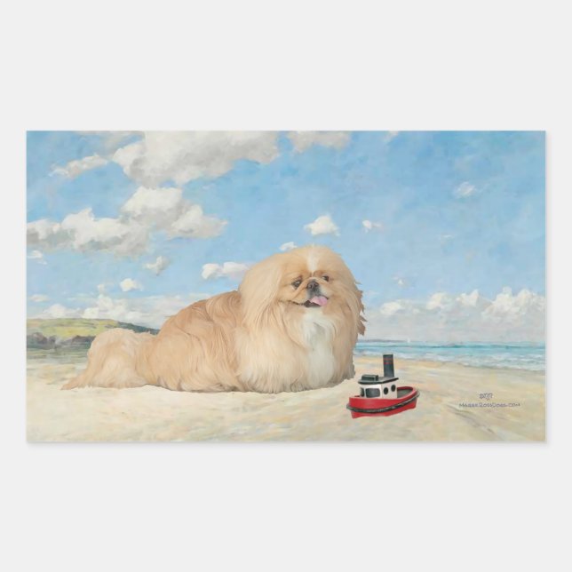 Sticker Rectangulaire Au bord de la mer (Devant)