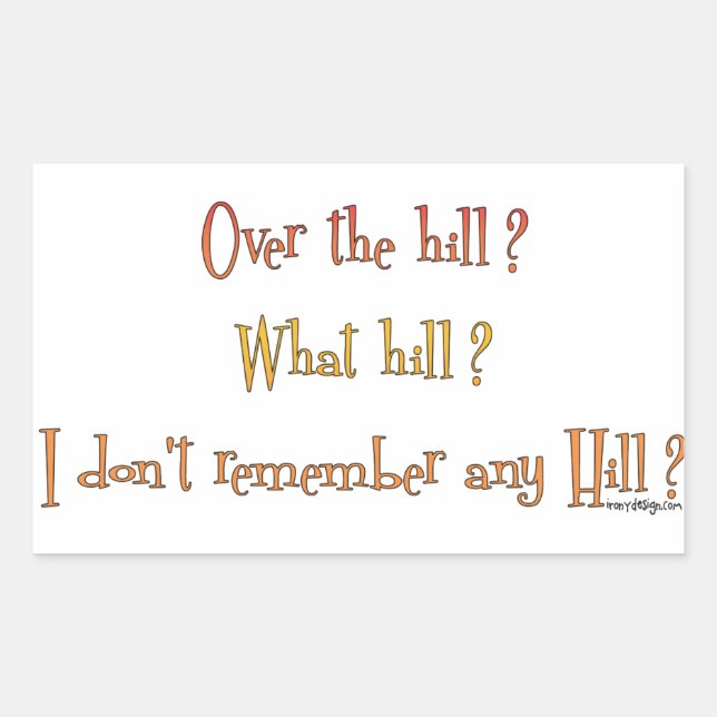 Sticker Rectangulaire Au-Dessus De La Colline ? (Devant)
