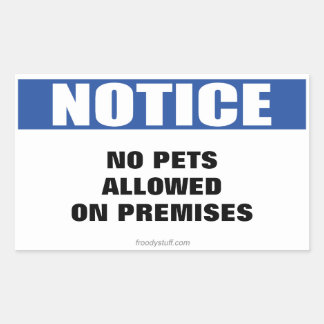Sticker Rectangulaire Aucun animal de compagnie autorisé