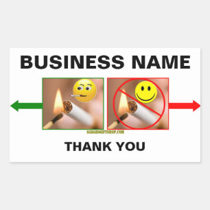 STICKER RECTANGULAIRE AUCUN TABAGISME/FUMEUR