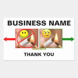 STICKER RECTANGULAIRE AUCUN TABAGISME/FUMEUR