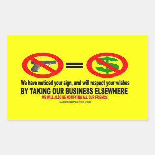 STICKER RECTANGULAIRE AUCUNE ARME À FEU, AUCUN LUNDI