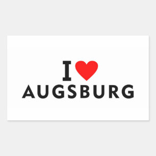 Sticker Rectangulaire Augsbourg Allemagne ville d'amour coeur comme voya