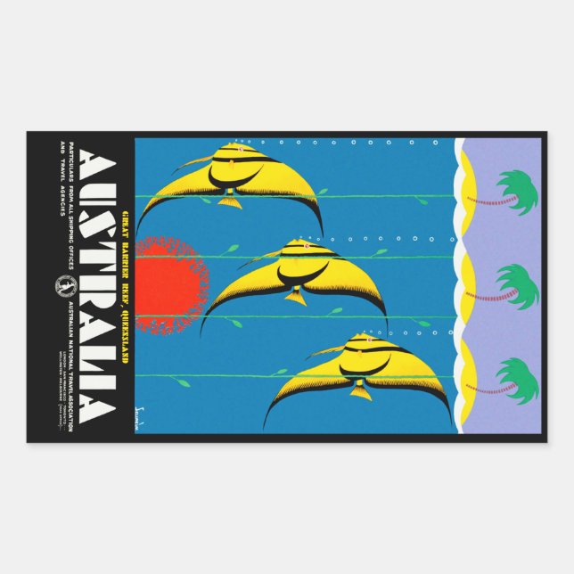 Sticker Rectangulaire Australie (Devant)