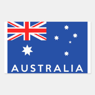 Sticker Rectangulaire australie symbole du drapeau du pays nom