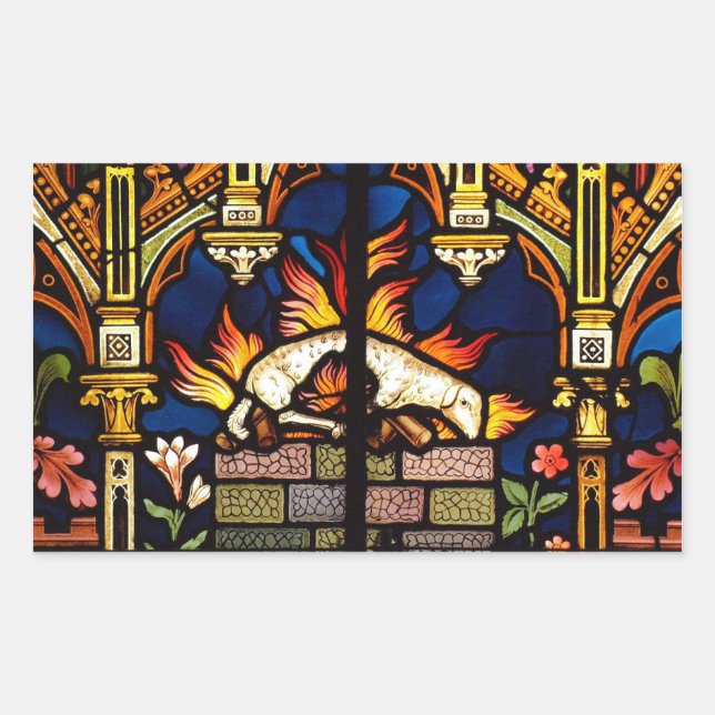 Sticker Rectangulaire Autel de l'autocollant d'agneau (Devant)