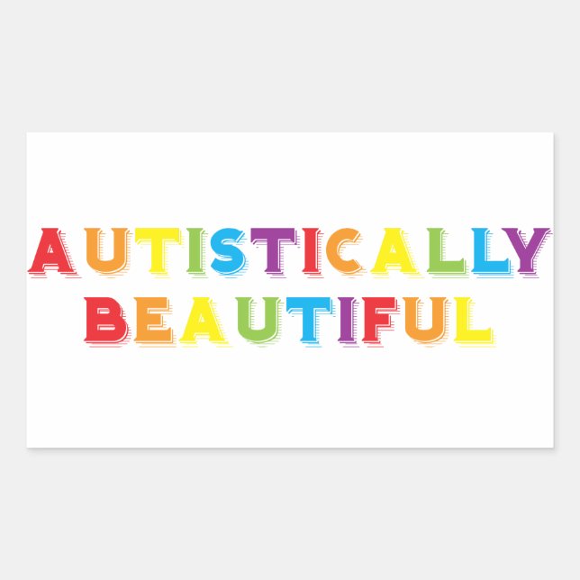Sticker Rectangulaire Autistement Belle (Devant)