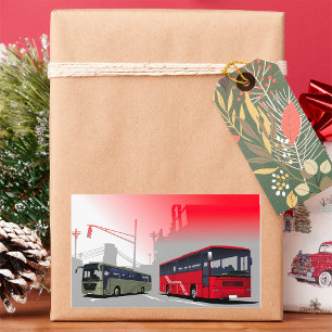 Sticker Rectangulaire Autocars de ville