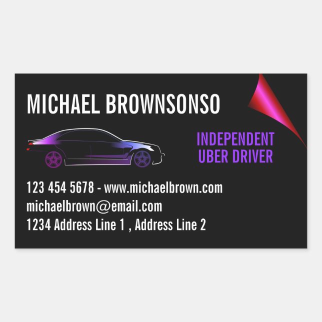 Sticker Rectangulaire Automauto indépendant du conducteur (Devant)