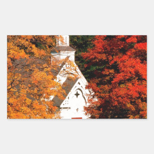 Sticker Rectangulaire Automne Couleur de pointe Vermont