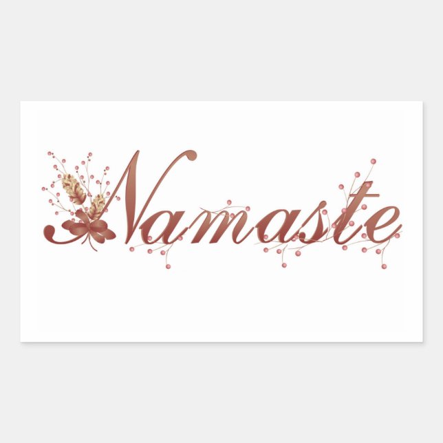 Sticker Rectangulaire Automne Namaste Yoga (Devant)