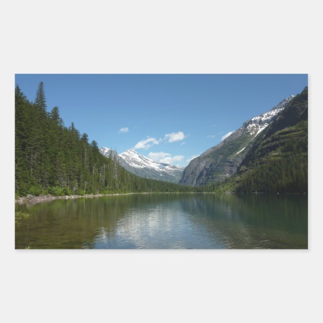 Sticker Rectangulaire Avalanche Lake dans le parc national de Glacier (Devant)