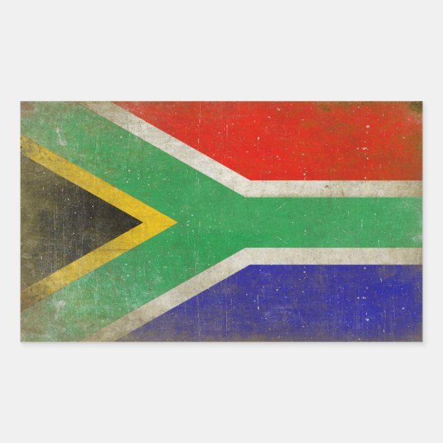 Sticker rectangulaire avec drapeau d'Afrique du Su (Devant)