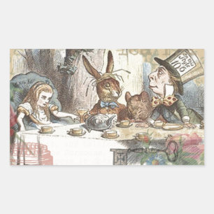 Sticker Rectangulaire Aventures d'Alice au Pays des Merveilles Art de la