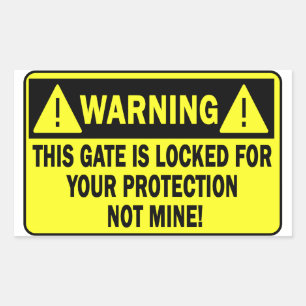 Sticker Rectangulaire Avertissement Cette Porte Est Verrouillée Pour Vot