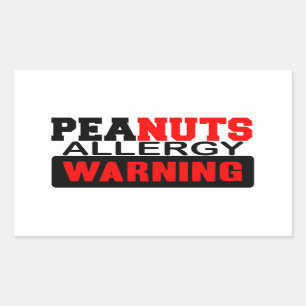 Sticker Rectangulaire Avertissement d'allergie aux arachides