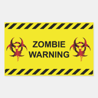 Sticker Rectangulaire Avertissement de zombie