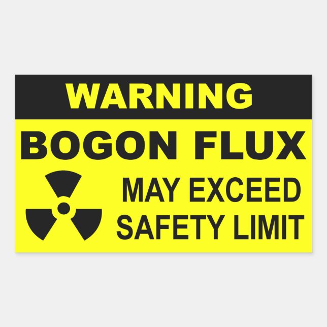 Sticker Rectangulaire Avertissement : Flux de Bogon (Devant)