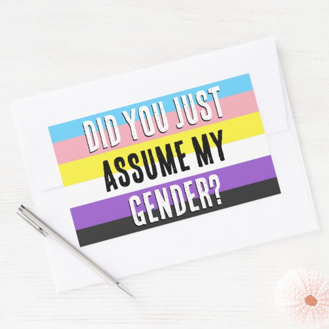Sticker Rectangulaire Avez-vous supposé mon sexe ? (Enveloppe)