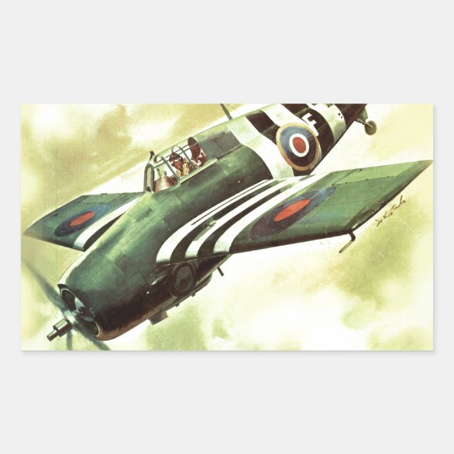 Sticker Rectangulaire Avion vintage (Devant)