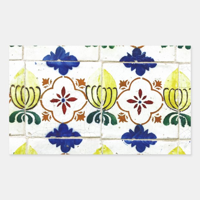 Sticker Rectangulaire Azulejos, Portuguese Tiles (Devant)