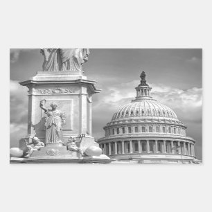 Sticker Rectangulaire B&W Washington DC