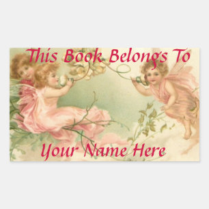 Sticker Rectangulaire Baby Fairies Nom du livre Plaque