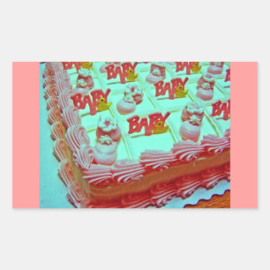 Sticker Rectangulaire Baby Girl Cake
