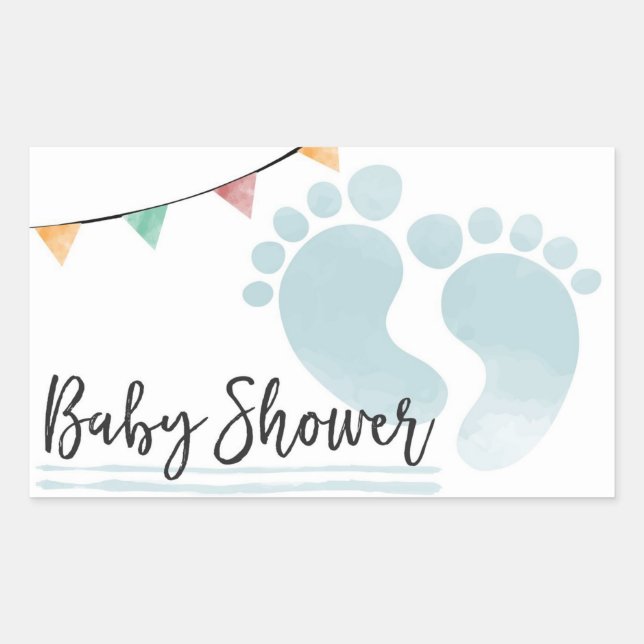 Sticker Rectangulaire Baby shower (Devant)