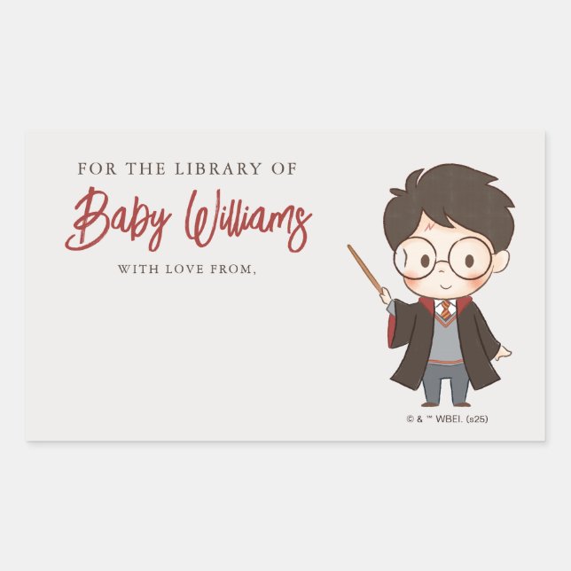 Sticker Rectangulaire Baby shower Harry Potter simple (Devant)
