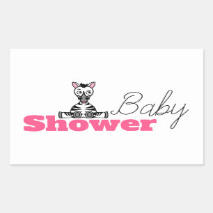 Sticker Rectangulaire Baby Zebra, Baby shower