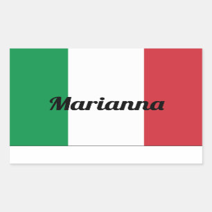 Sticker Rectangulaire Bac à drapeau italien - Personnalisable