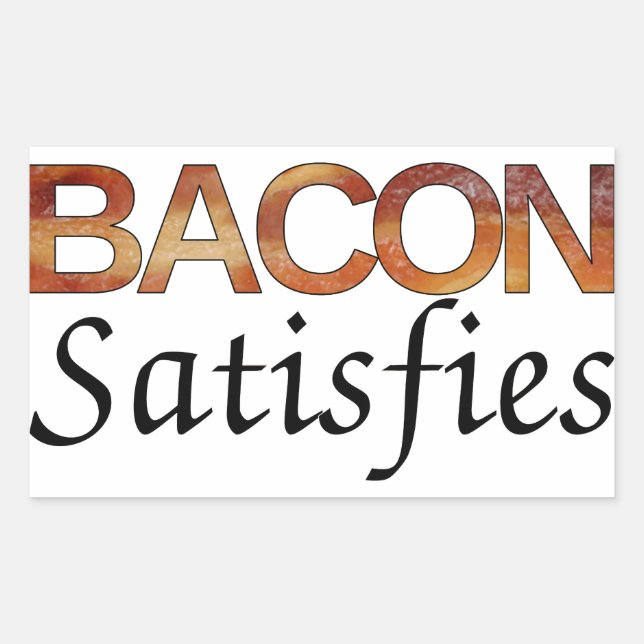 Sticker Rectangulaire Bacon satisfait (Devant)
