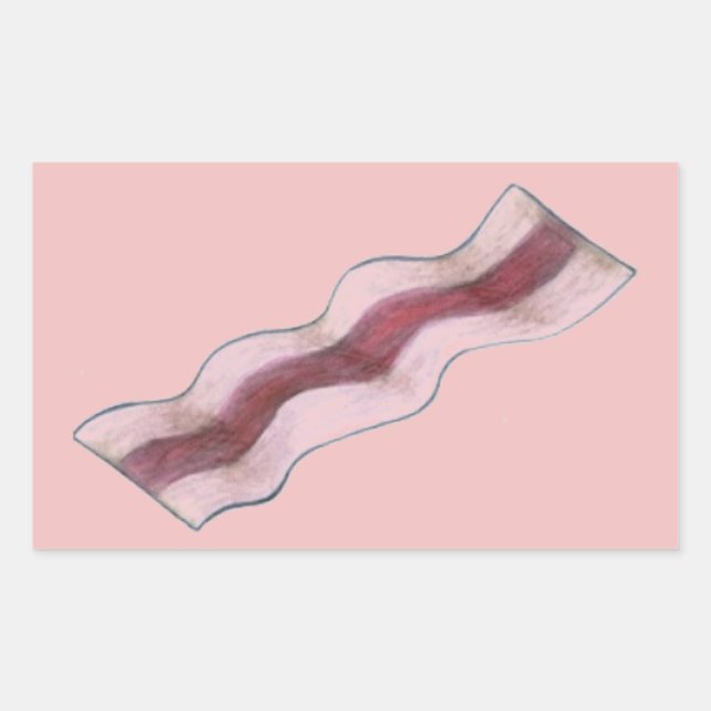 Sticker Rectangulaire Bacon Sizzlin' Bacon Bande Petit déjeuner Alimenta (Devant)
