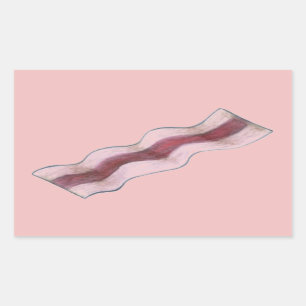Sticker Rectangulaire Bacon Sizzlin' Bacon Bande Petit déjeuner Alimenta