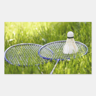 Sticker Rectangulaire Badminton prêt à aller