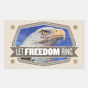Sticker Rectangulaire Bague de liberté Eagle-Let
