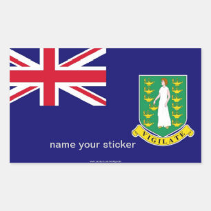 Sticker Rectangulaire Baguette de drapeau des îles Vierges britanniques