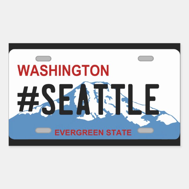 Sticker Rectangulaire Baguette de licence Washington Seattle (Devant)