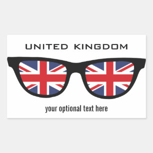 Sticker Rectangulaire Baguettes personnalisées British Shades